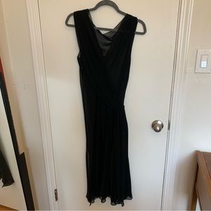 Black dressy, gauzy goddess dress, slip + dress combo